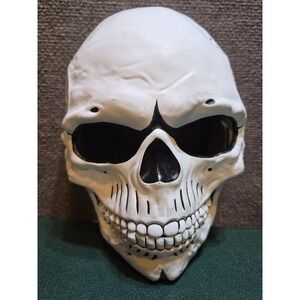 Pirate Crackle Skull Halloween Party Masquerade Large Face Mask White